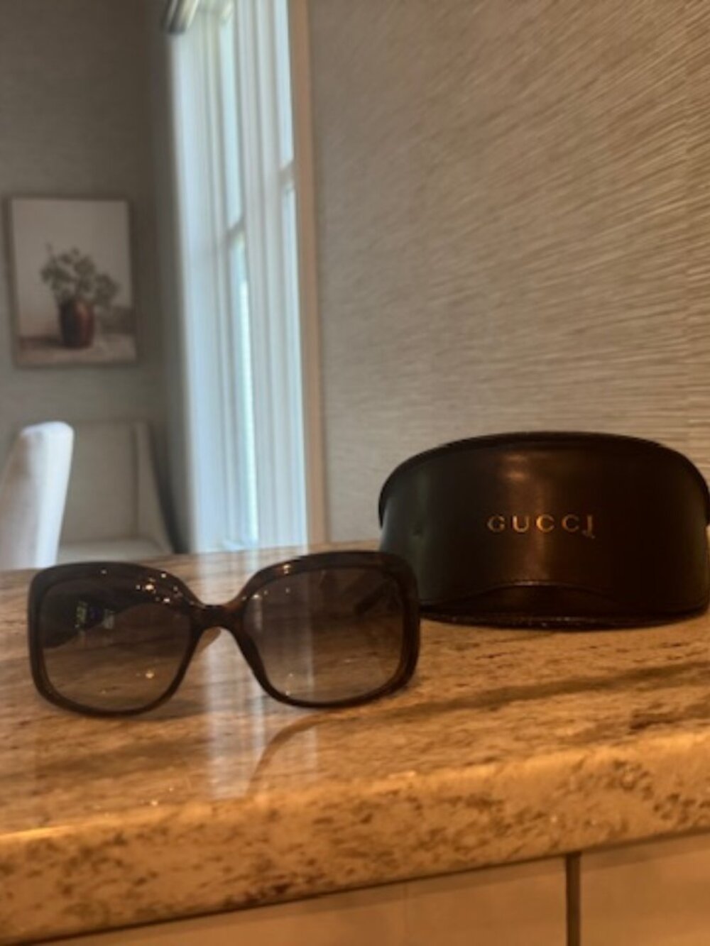 Gucci sunglasses GG 3164/S Tortoise w/gold logo - Picture 2 of 5